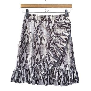 MSGM Milano Ruffle Snakeskin Mini Skirt NEW
